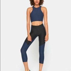 Outdoor Voices Color Block Black & Navy Leggings | S